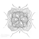 Jasmine flower and single japanese word tattoo design idea
