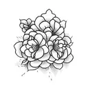 Jasmine flower and single japanese word tattoo design idea