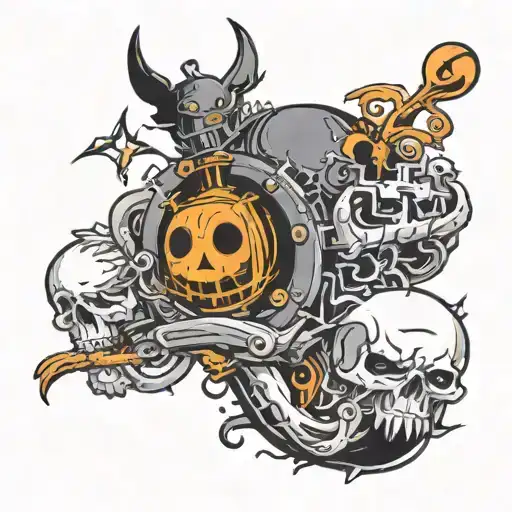 A dark and twisted interpretation of the current troubles and hardships in the world tattoo design idea