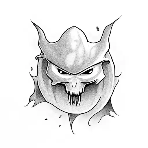 cartoon ghost small cartoon tattoo design idea