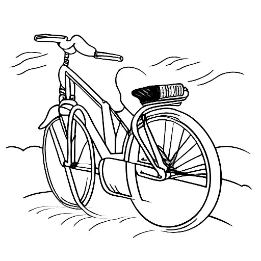 bicycle with saddlebag tattoo design idea