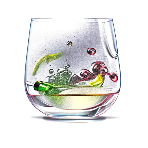 Wine glas tattoo design idea