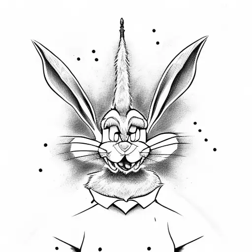 Bugs bunny with weapon  tattoo design idea