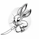 Bugs bunny with weapon  tattoo design idea