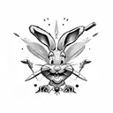 Bugs bunny with weapon  tattoo design idea