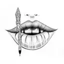 lips with lolly  tattoo design idea