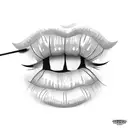 lips with lolly  tattoo design idea