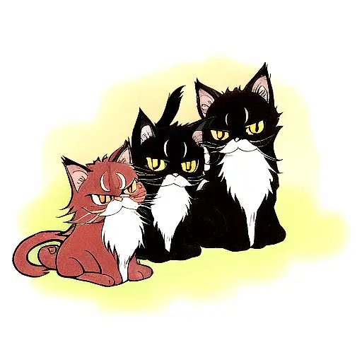 red and black persian cat tattoo design idea