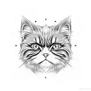 red and black persian cat tattoo design idea