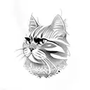 red and black persian cat tattoo design idea
