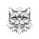 red and black persian cat tattoo design idea