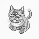 red and black persian cat tattoo design idea