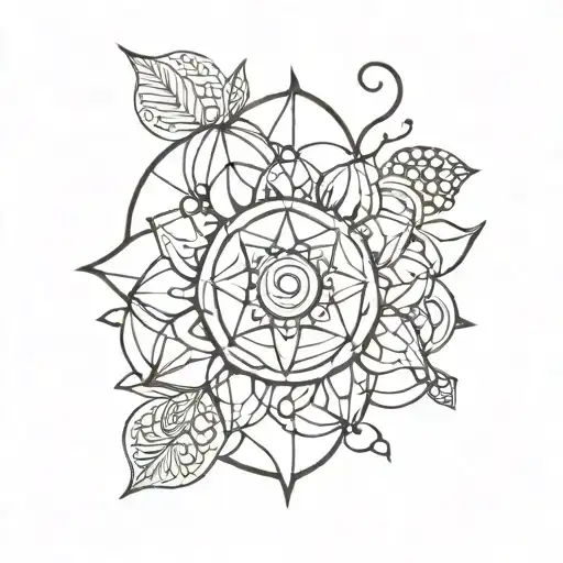 gratitude symbol incorporated tattoo design idea