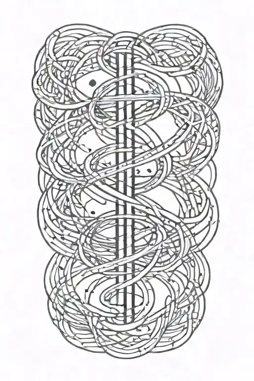 conceptual double helix tattoo design idea