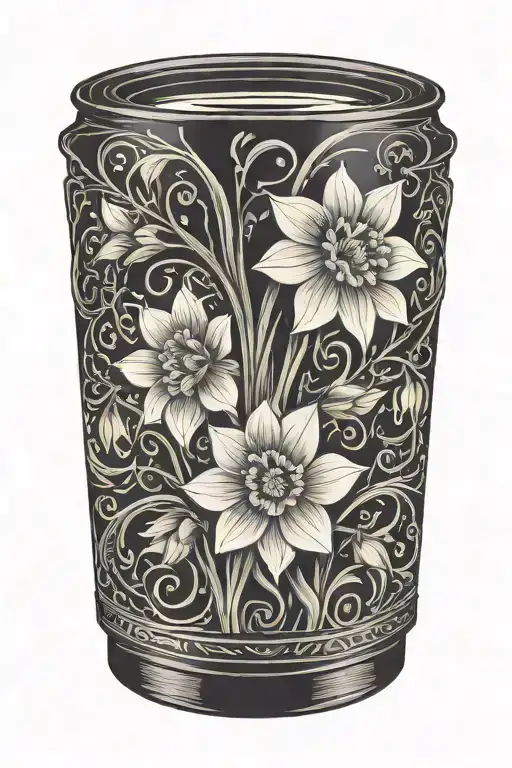 conceptual double helix daffodil camera lens family artist paintbrush tattoo design idea