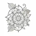 gratitude symbol incorporated tattoo design idea