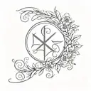 gratitude symbol incorporated tattoo design idea