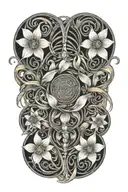 conceptual double helix daffodil camera lens family artist paintbrush tattoo design idea