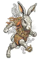 rabbit running freely tattoo design idea
