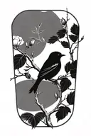 sparrow on a branch tattoo design idea
