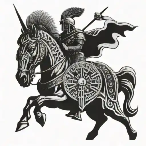 Trojan warrior statue   tattoo design idea