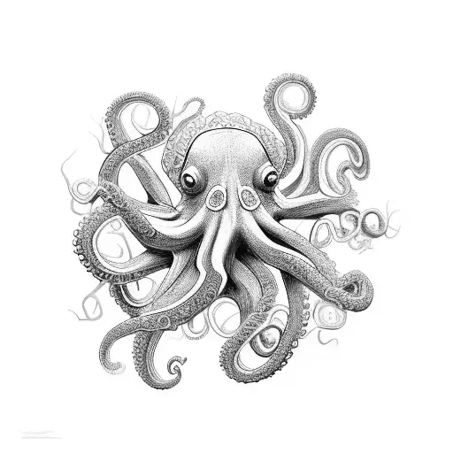 An intricate octopus intertwined with a coral reef tattoo design idea
