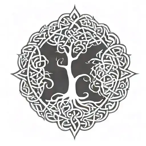 celtic tree of life tattoo design idea