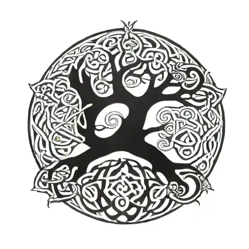 celtic tree of life tattoo design idea