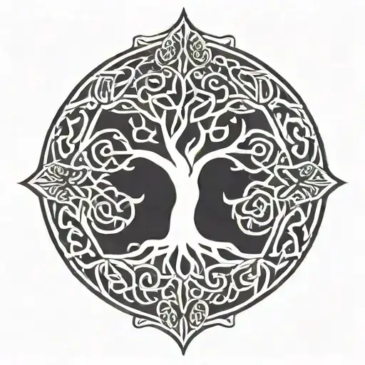 celtic tree of life tattoo design idea