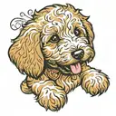 goldendoodle puppy smiling tattoo design idea