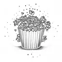 Vintge popcorn machine tattoo design idea
