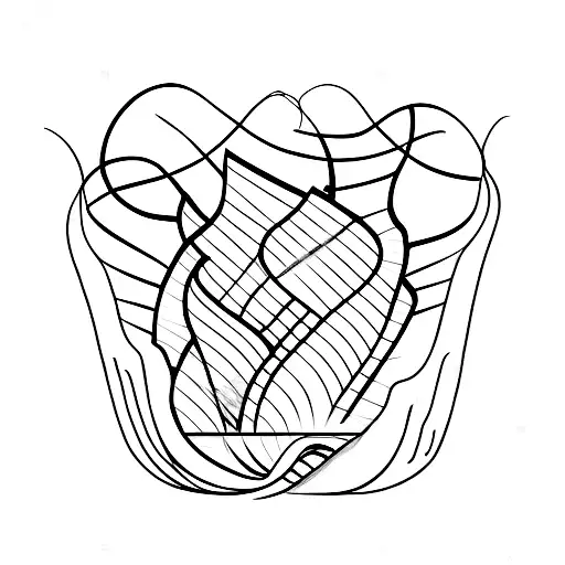 tidal wave with barbed wire tattoo design idea