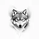 A captivating tattoo featuring a wolf and a hawk in a dotwork style, symbolizing strength and freedom tattoo design idea