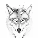 A captivating tattoo featuring a wolf and a hawk in a dotwork style, symbolizing strength and freedom tattoo design idea