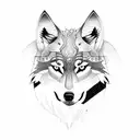 A captivating tattoo featuring a wolf and a hawk in a dotwork style, symbolizing strength and freedom tattoo design idea