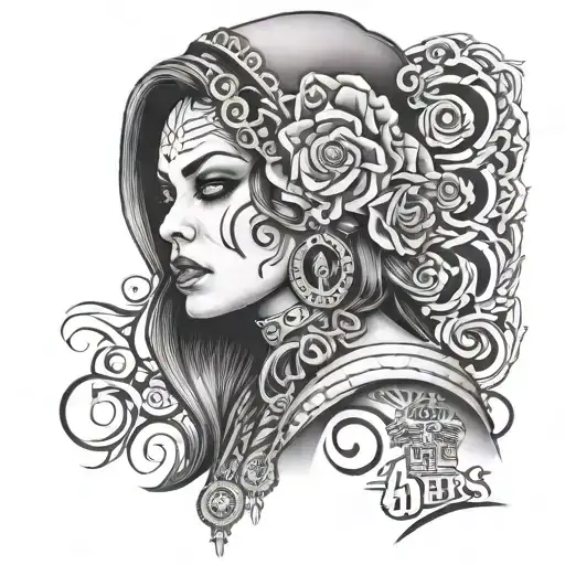 San Francisco 49ers gangster women face payasa chicana tattoo design idea