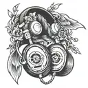 frayed headphone chord tattoo design idea