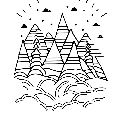 Vancouver mountains tattoo on ankle tattoo design idea