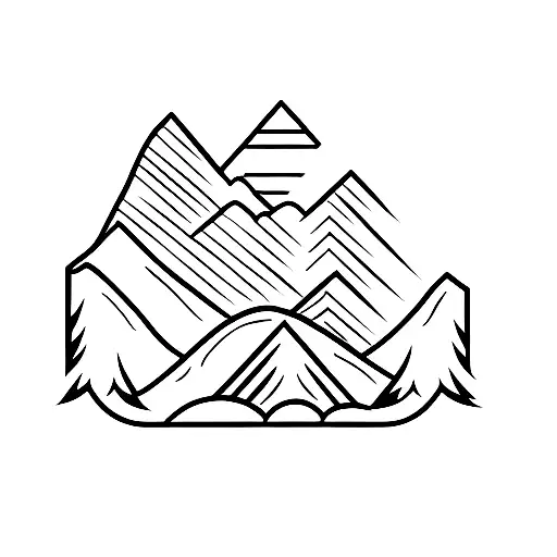 Vancouver mountains with east van sign infront of it tattoo design idea