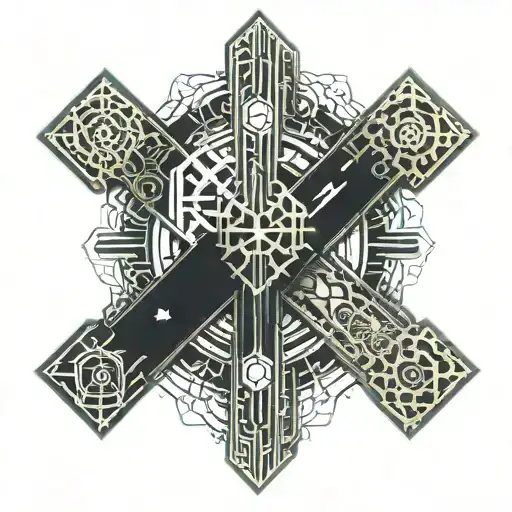 Catholic cross tattoo design idea