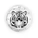 clock with tiger eye tattoo design idea