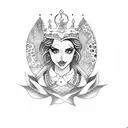lesbian queen of hearts tattoo design idea