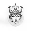 lesbian queen of hearts tattoo design idea