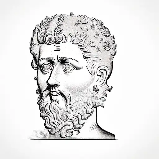a bust of the ancient Roman philosopher Marcus Aurelius tattoo design idea