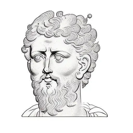 a bust of the ancient Roman philosopher Marcus Aurelius tattoo design idea