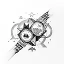 constellation stars amd clouds tattoo design idea