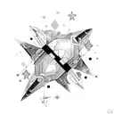 constellation stars amd clouds tattoo design idea