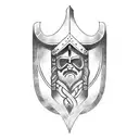 Teacher with Viking shield tattoo design idea