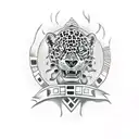 Aztec skull with jaguar tattoo design idea