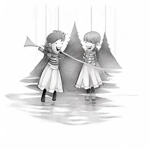 Mom + 3 kids tattoo design idea